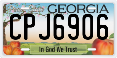 GA license plate CPJ6906