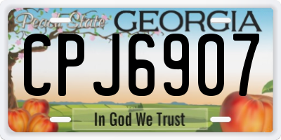 GA license plate CPJ6907