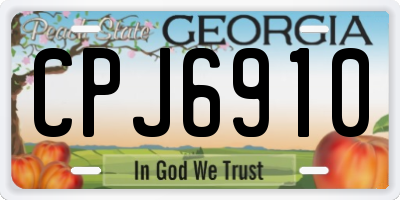 GA license plate CPJ6910