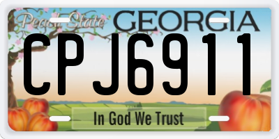 GA license plate CPJ6911