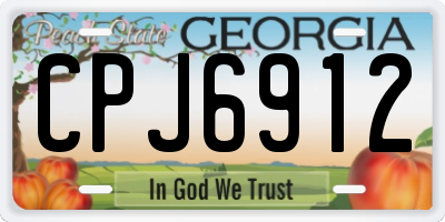 GA license plate CPJ6912