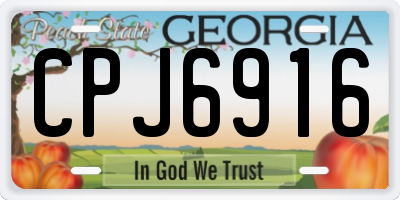 GA license plate CPJ6916