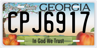 GA license plate CPJ6917