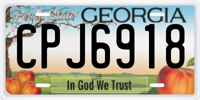 GA license plate CPJ6918
