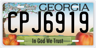 GA license plate CPJ6919