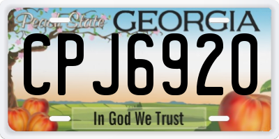 GA license plate CPJ6920