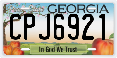 GA license plate CPJ6921