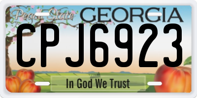 GA license plate CPJ6923