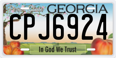 GA license plate CPJ6924