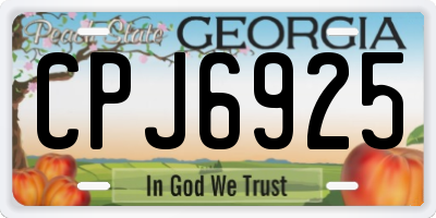 GA license plate CPJ6925