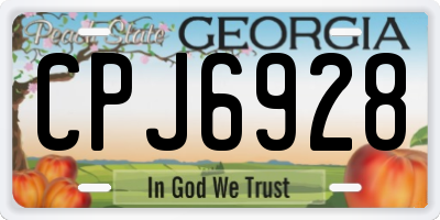 GA license plate CPJ6928