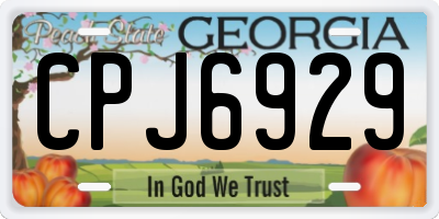 GA license plate CPJ6929