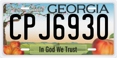 GA license plate CPJ6930
