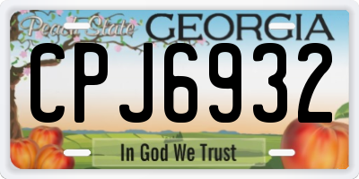 GA license plate CPJ6932
