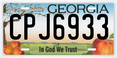 GA license plate CPJ6933