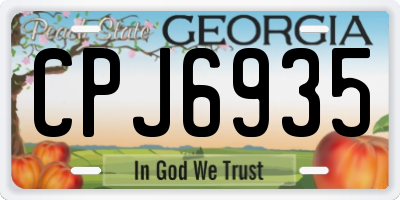GA license plate CPJ6935