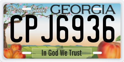 GA license plate CPJ6936