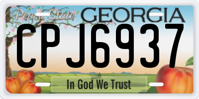 GA license plate CPJ6937