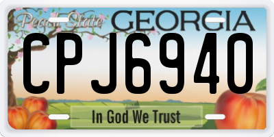 GA license plate CPJ6940