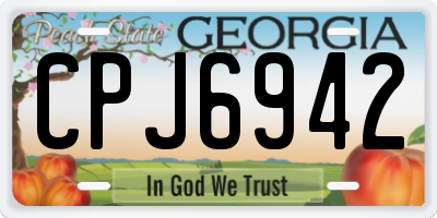 GA license plate CPJ6942