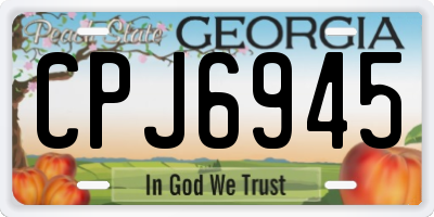 GA license plate CPJ6945