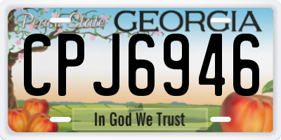 GA license plate CPJ6946