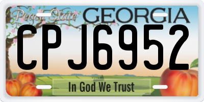 GA license plate CPJ6952