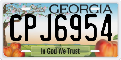 GA license plate CPJ6954