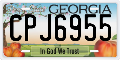 GA license plate CPJ6955