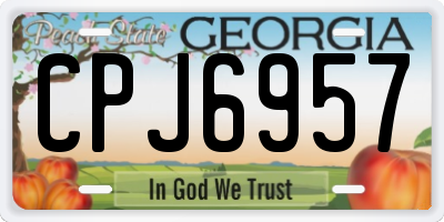 GA license plate CPJ6957