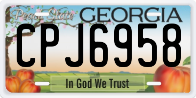 GA license plate CPJ6958