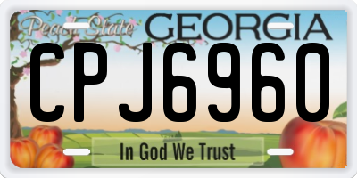 GA license plate CPJ6960