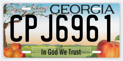 GA license plate CPJ6961