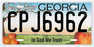 GA license plate CPJ6962