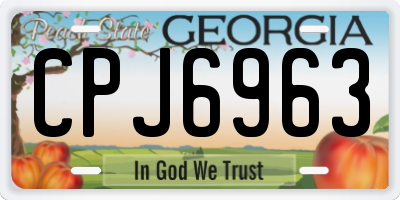 GA license plate CPJ6963