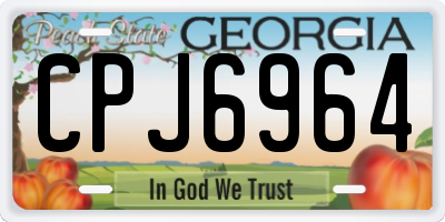 GA license plate CPJ6964