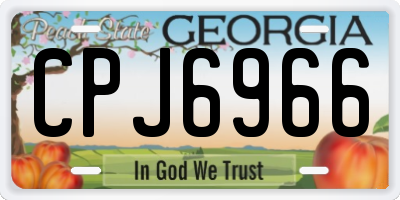 GA license plate CPJ6966