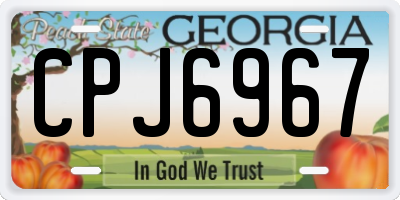 GA license plate CPJ6967