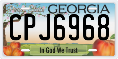 GA license plate CPJ6968