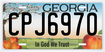 GA license plate CPJ6970