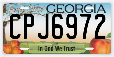 GA license plate CPJ6972