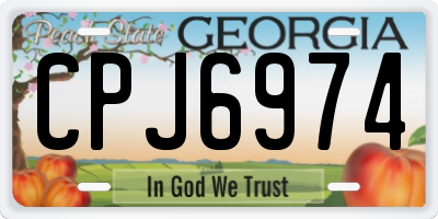 GA license plate CPJ6974