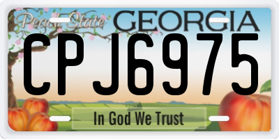 GA license plate CPJ6975