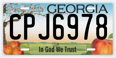 GA license plate CPJ6978