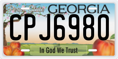 GA license plate CPJ6980