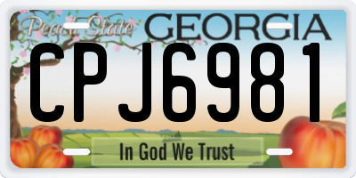 GA license plate CPJ6981