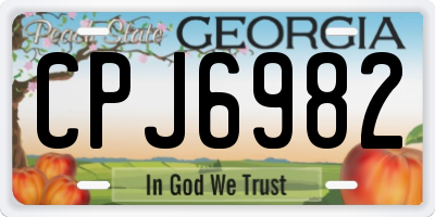 GA license plate CPJ6982