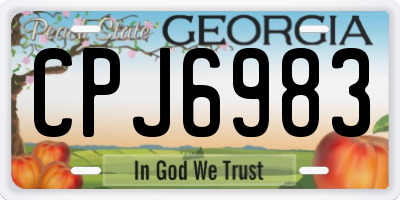 GA license plate CPJ6983