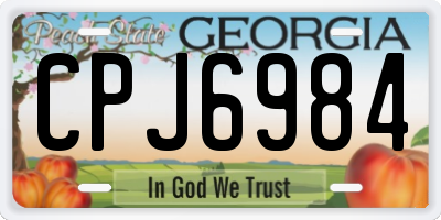 GA license plate CPJ6984
