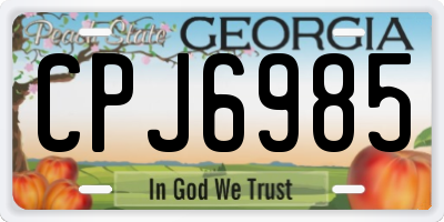 GA license plate CPJ6985